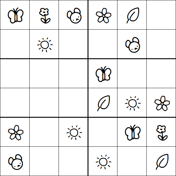 Kids Sudoku 6x6 - Easy