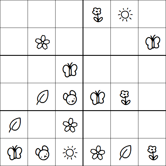 Kids Sudoku 6x6 - Easy
