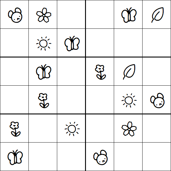 Kids Sudoku 6x6 - Easy