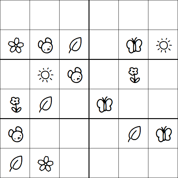 Kids Sudoku 6x6 - Easy