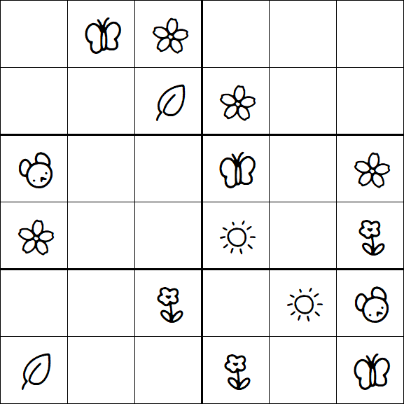 Kids Sudoku 6x6 - Easy