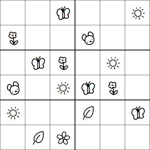 Kids Sudoku 6x6 - Easy