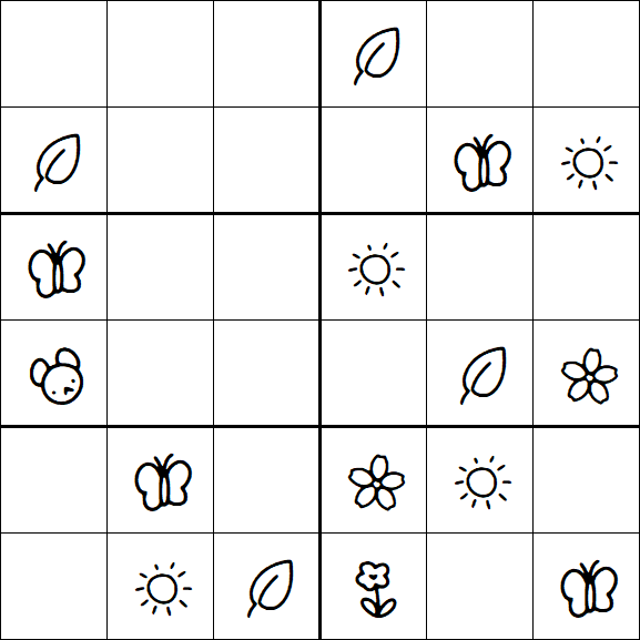 Kids Sudoku 6x6 - Easy