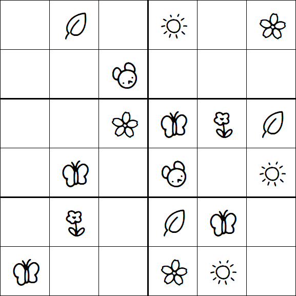 Kids Sudoku 6x6 - Easy