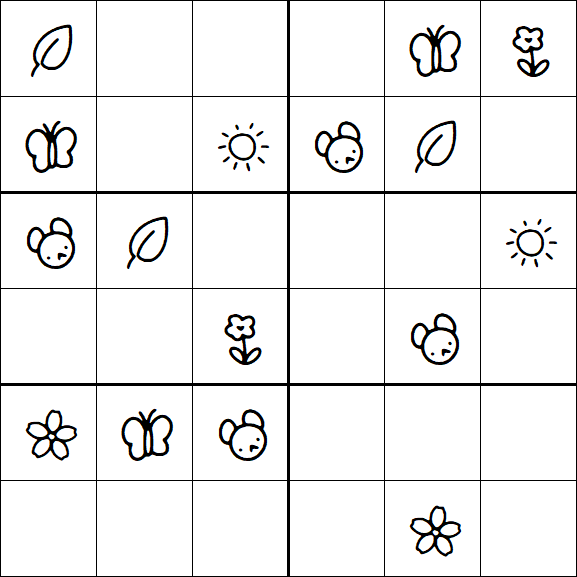 Kids Sudoku 6x6 - Easy