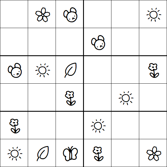 Kids Sudoku 6x6 - Simple