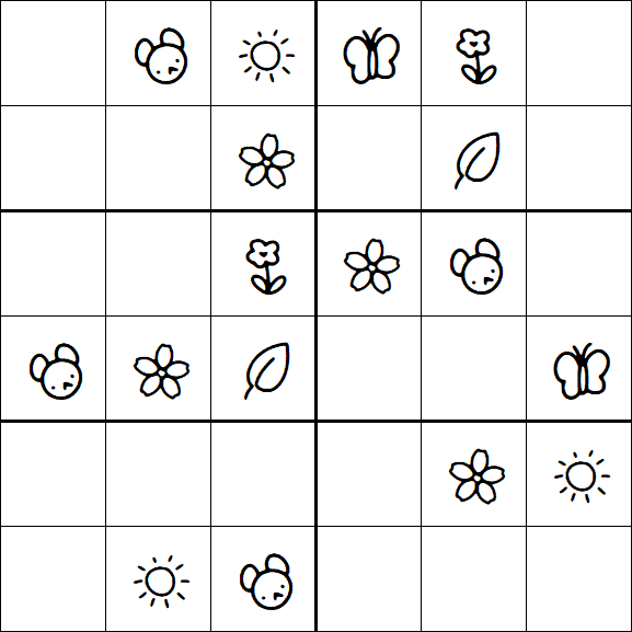 Kids Sudoku 6x6 - Simple