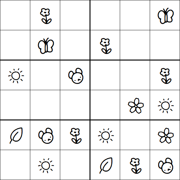 Kids Sudoku 6x6 - Simple