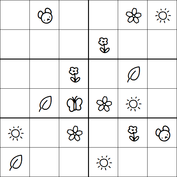 Kids Sudoku 6x6 - Simple