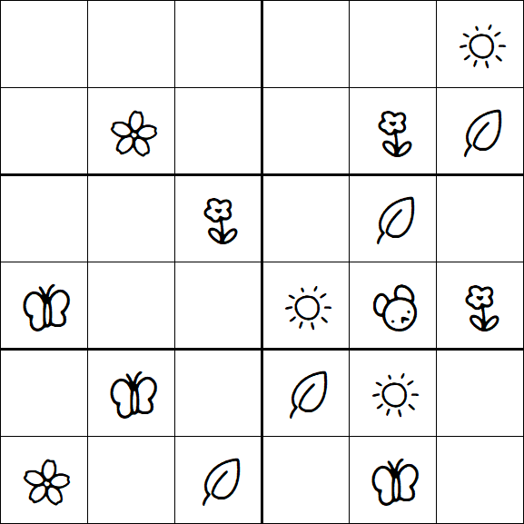 Kids Sudoku 6x6 - Simple