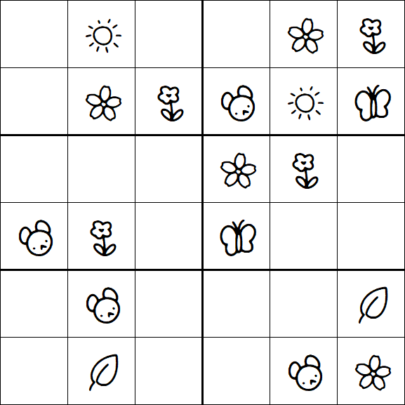Kids Sudoku 6x6 - Easy