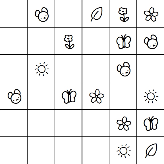 Kids Sudoku 6x6 - Simple