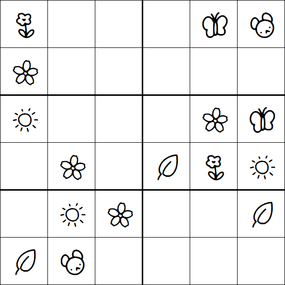 Kids Sudoku 6x6 - Simple