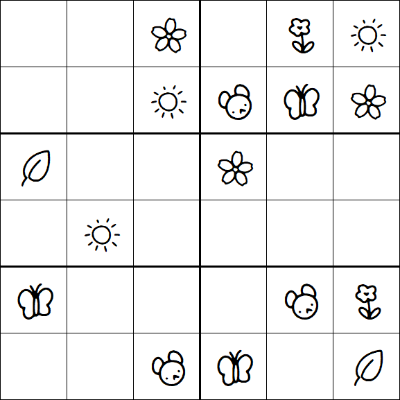 Kids Sudoku 6x6 - Simple