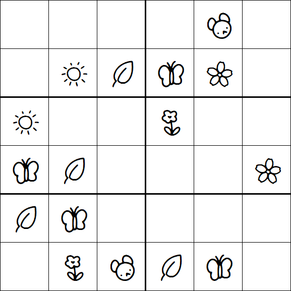 Kids Sudoku 6x6 - Simple