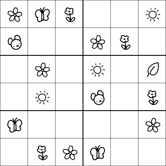 Kids Sudoku 6x6 - Simple