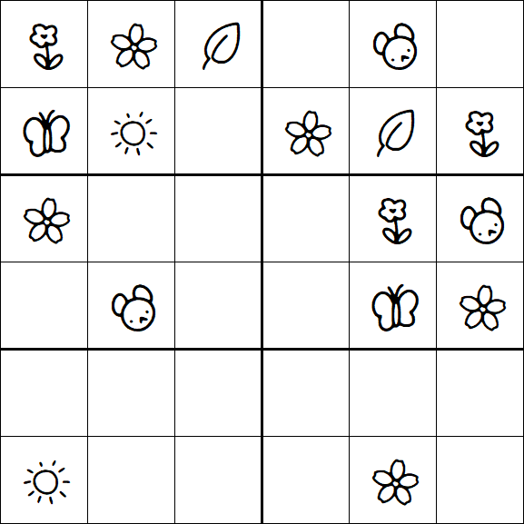 Kids Sudoku 6x6 - Easy