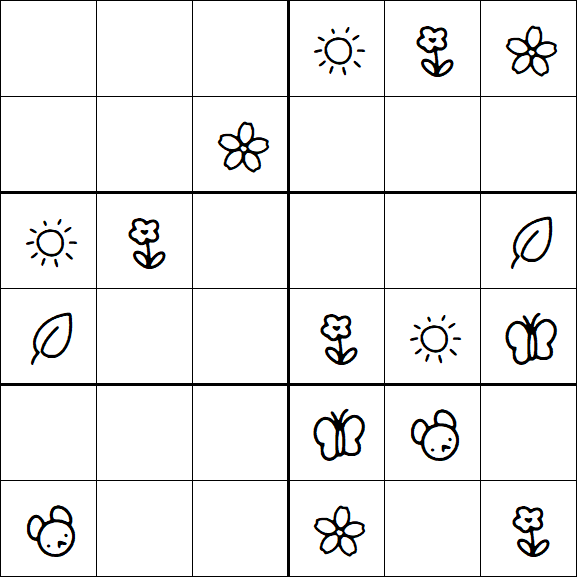 Kids Sudoku 6x6 - Simple