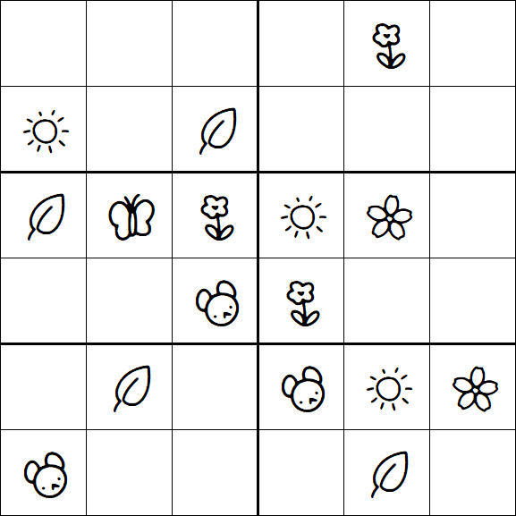 Kids Sudoku 6x6 - Simple