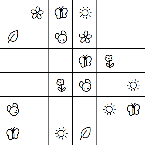 Kids Sudoku 6x6 - Simple