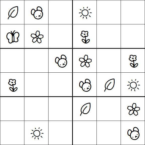 Kids Sudoku 6x6 - Simple