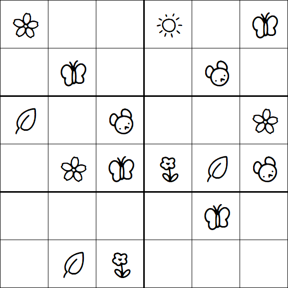 Kids Sudoku 6x6 - Simple