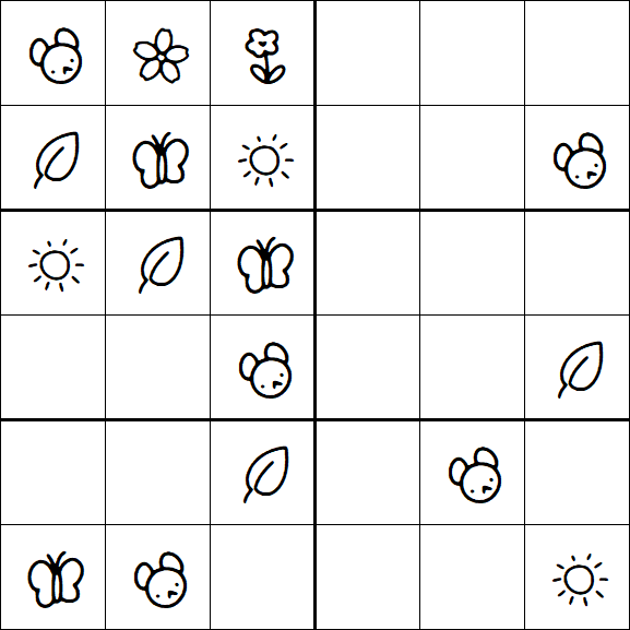 Kids Sudoku 6x6 - Simple