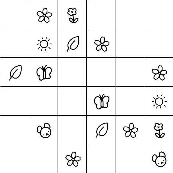 Kids Sudoku 6x6 - Simple