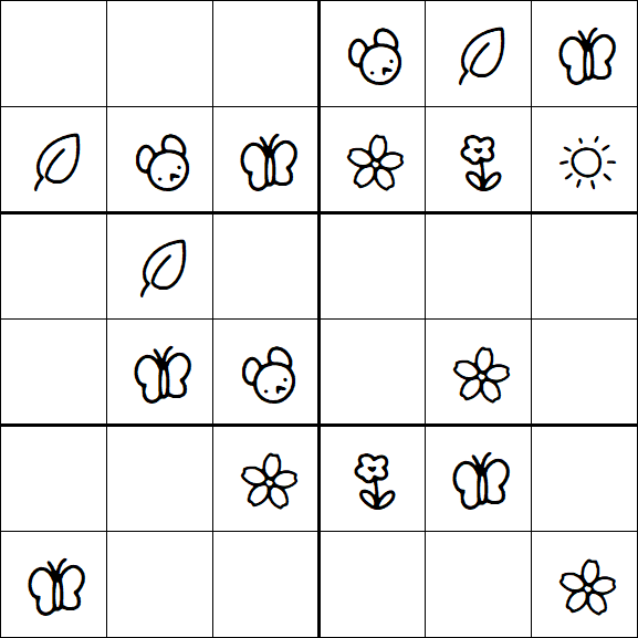 Kids Sudoku 6x6 - Easy