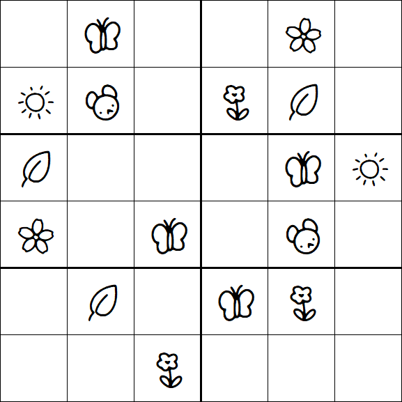 Kids Sudoku 6x6 - Simple