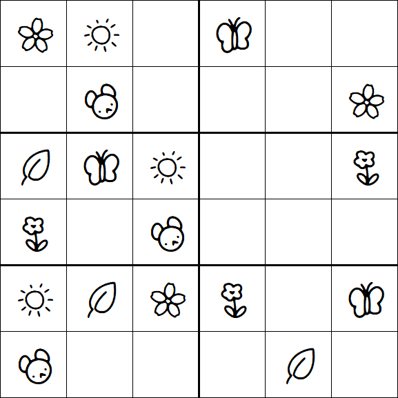 Kids Sudoku 6x6 - Easy
