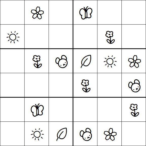 Kids Sudoku 6x6 - Easy