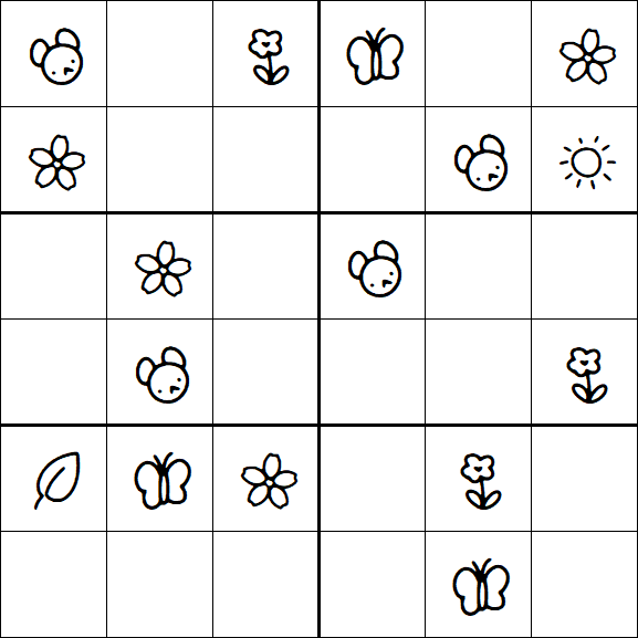 Kids Sudoku 6x6 - Easy