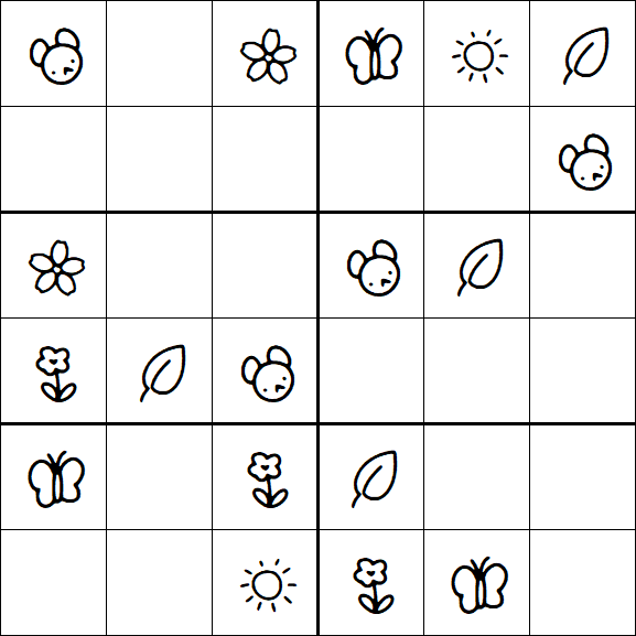 Kids Sudoku 6x6 - Easy