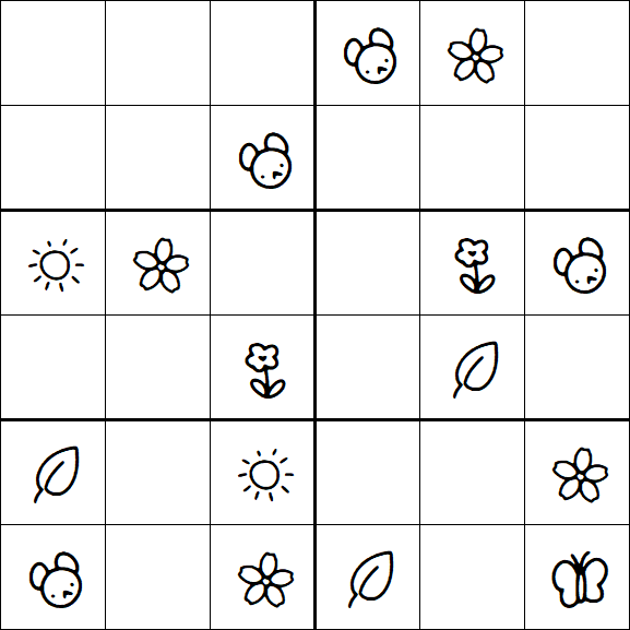 Kids Sudoku 6x6 - Easy