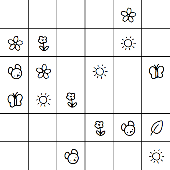 Kids Sudoku 6x6 - Easy
