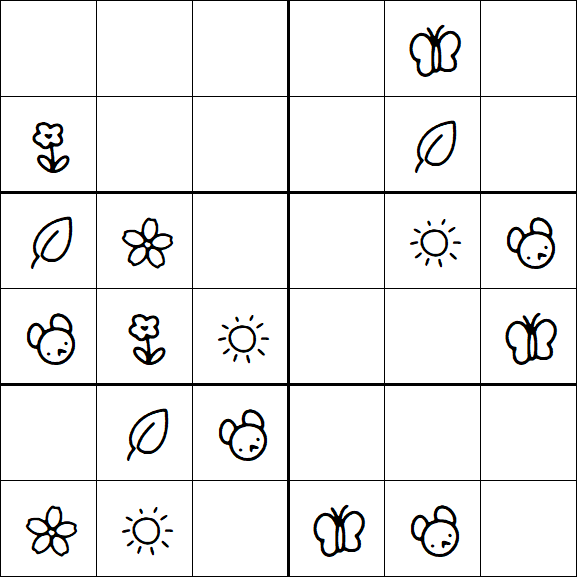 Kids Sudoku 6x6 - Simple