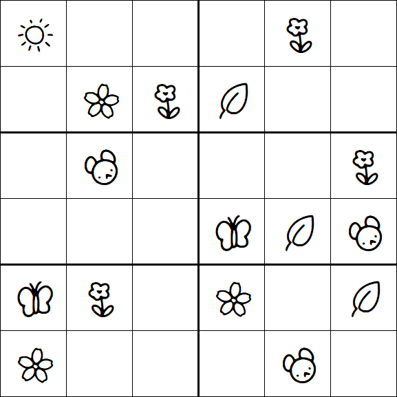 Kids Sudoku 6x6 - Easy