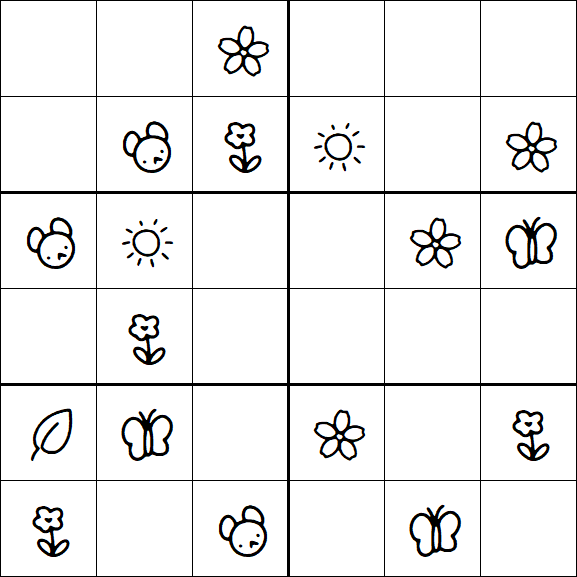 Kids Sudoku 6x6 - Easy