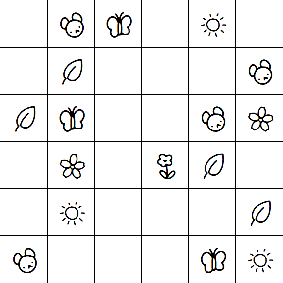 Kids Sudoku 6x6 - Easy