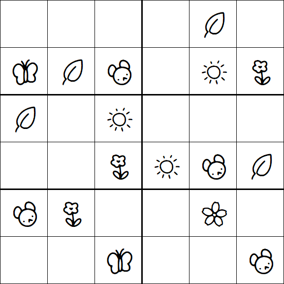 Kids Sudoku 6x6 - Easy