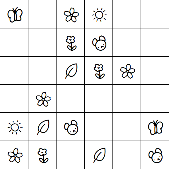 Kids Sudoku 6x6 - Easy