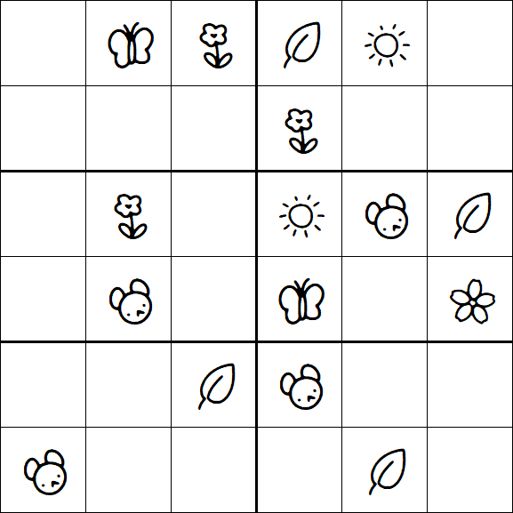 Kids Sudoku 6x6 - Easy