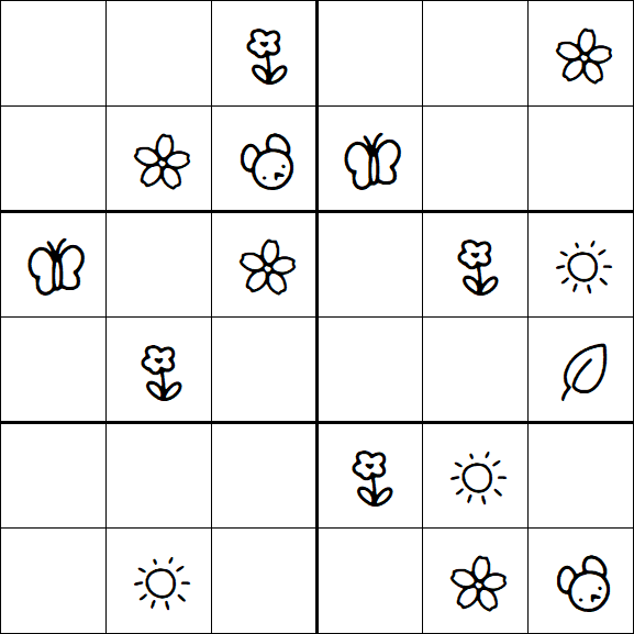 Kids Sudoku 6x6 - Easy