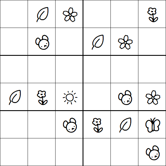 Kids Sudoku 6x6 - Easy