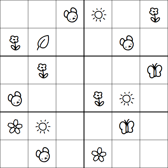 Kids Sudoku 6x6 - Easy