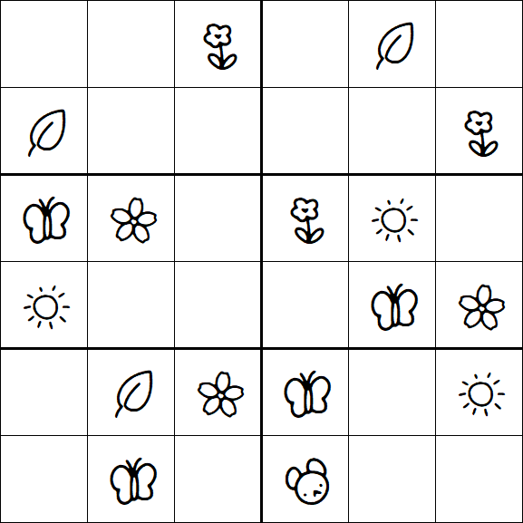 Kids Sudoku 6x6 - Easy