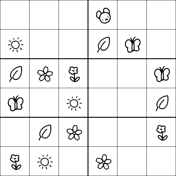 Kids Sudoku 6x6 - Easy