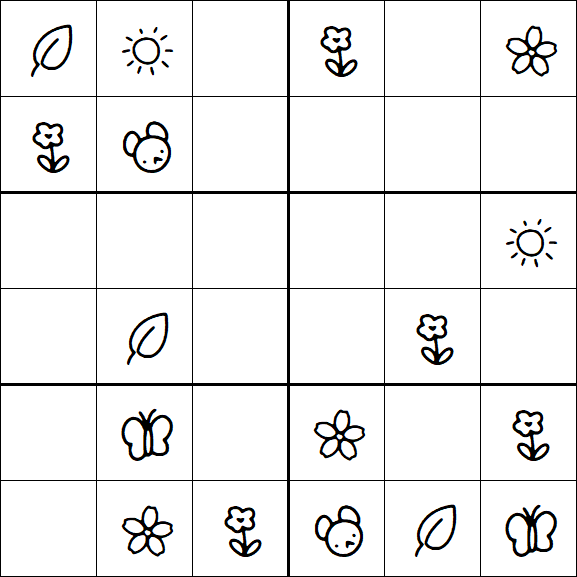 Kids Sudoku 6x6 - Easy