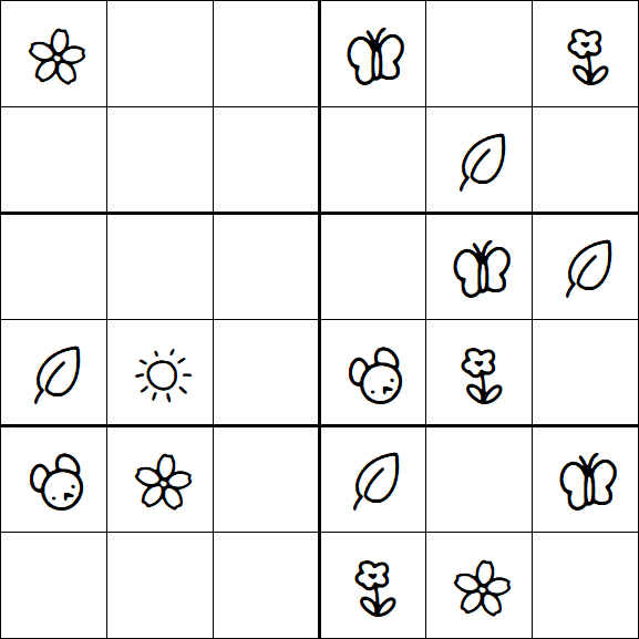 Kids Sudoku 6x6 - Easy